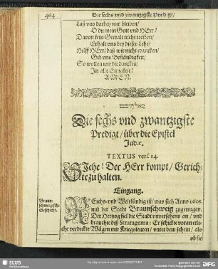 Die sechs und zwantzigste Predigt, über die Epistel Juae