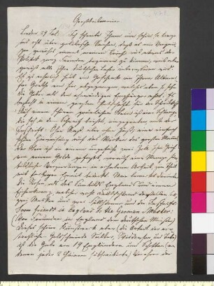 Brief von Unbekannt an Zelter, Karl Friedrich