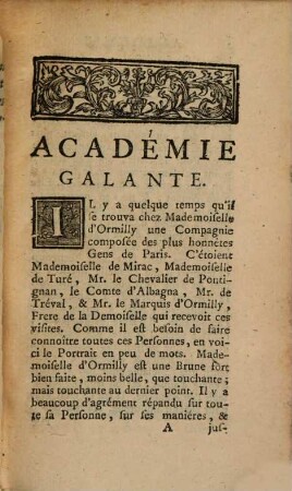 Académie Galante : Contenant Diverses petites Histoires très-curieuses. 1