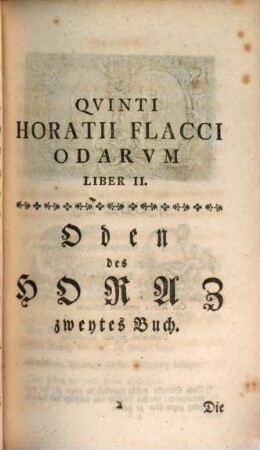 Uebersetzung der Oden des Horaz, Zweytes Buch