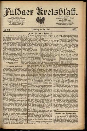 Ausgabe vom Dienstag, den 30. Mai 1899.