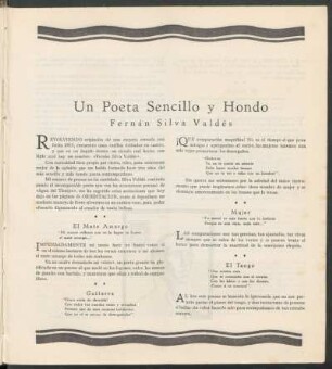 Un Poeta Sencillo y Hondo : Fernán Silva Valdés