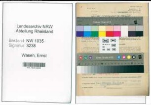 Entnazifizierung Ernst Van Wasen , geb. 20.01.1910 (Kaufmaennischer Angestellter)
