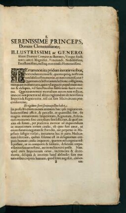 I. Serenissime Princeps, Domine Clementisiime