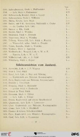 Städteansichten vom Ausland (Nr. 1401-1464)