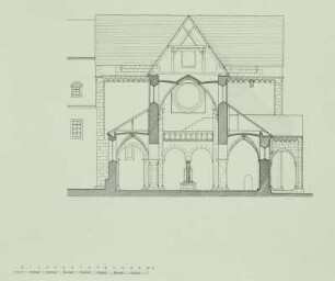 Wechselburg, Klosterkirche: Querschnitt durch das Langhaus