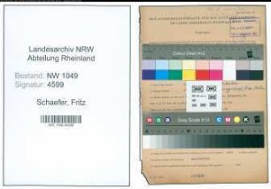 Entnazifizierung Fritz Schaefer , geb. 17.01.1898 (Beamter)