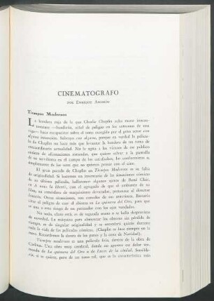 Cinematógrafo : Tiempos modernos [y] Tópicos