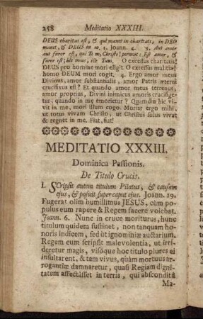Meditatio XXXIII. Dominica Passionis. - Meditatio XXIV. Feria II. post Dominic. Passionis.