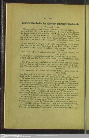 Proben der Mundart in der südlichen gebirgigen Oberlausitz