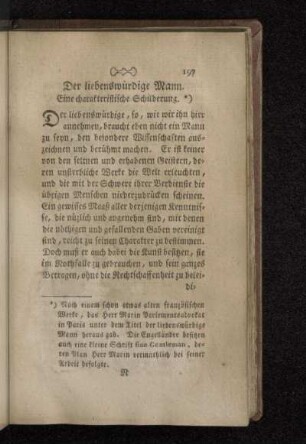 Der liebenswürdige Mann. Eine charakteristische Schilderung.