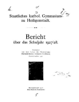 1927/28: Bericht ... - 1927/28