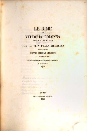 Les rime di Vittoria Colonna