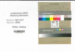 Entnazifizierung Walther Pfeffer , geb. 00.00.0000 (Bahnpolizist)