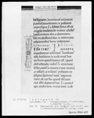 Festevangelistar (Benediktinerhandschrift) — Initiale I(n illo tempore), Folio 2verso