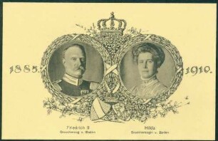 Großherzog Friedrich II. und Großherzogin Hilda, Kopfporträts.