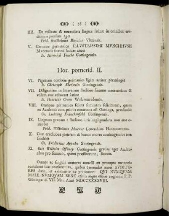 Hor. pomerid. II.