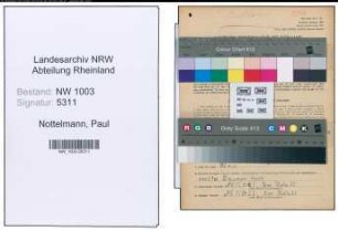 Entnazifizierung Paul Nottelmann , geb. 09.09.1889 (Schmied)