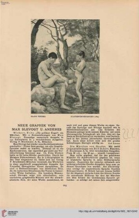 36: Neue Graphik von Max Slevogt u. anderes