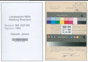 Entnazifizierung Johann Hoersch , geb. 00.00.0000 (Gemeindedirektor)