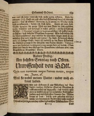 389-396, Andere Predig am sechsten Sonntag nach Ostern