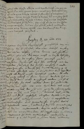 Freytag d 23 Febr. 1731