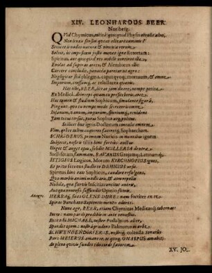 XIV. Leonhardus Beer