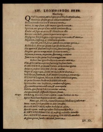 XIV. Leonhardus Beer