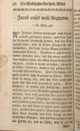 Jacob reiset nach Aegypten. 1 B. Mos. 46.