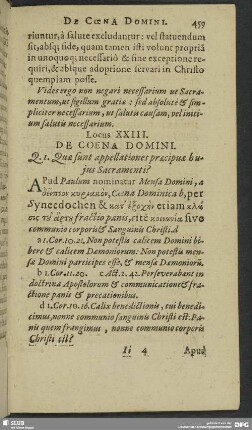 Locus XXIII. De Coena Domini