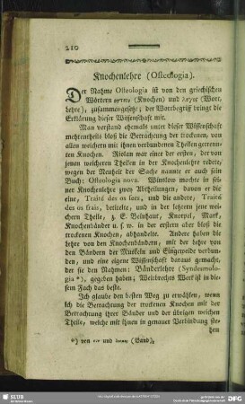 Knochenlehre (Osteologia)