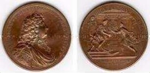 Frankreich, Medaille auf die Siege des französischen Thronfolgers Ludwig XV.