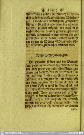Vom Getreyde-Regen