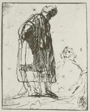 Die Sunamitin vor Elias (Stehender orientalischer Priester mit Turban)