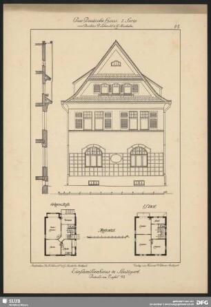 Einfamilienhaus in Stuttgart [Grundriss, Aufriss]