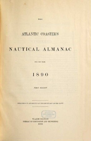 The Atlantic coaster's nautical almanac. 1890