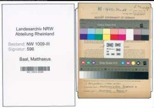 Entnazifizierung Matthaeus Baal , geb. 21.09.1886 (Gastwirt)