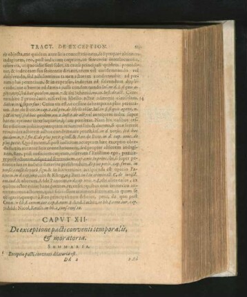 Caput XII. De exceptione pacti conventi temporalis, & moratoria.
