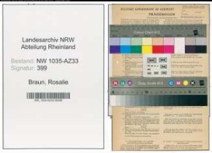 Entnazifizierung Rosalie Braun , geb. 27.05.1895 (Bueroangestellte)