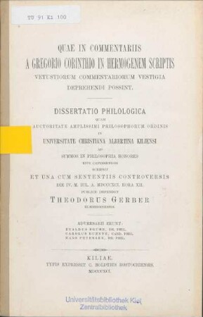 Quae in commentariis a Gregorio Corinthio in Hermogenem scriptis vetustiorum commentariorum vestigia deprehendi possint