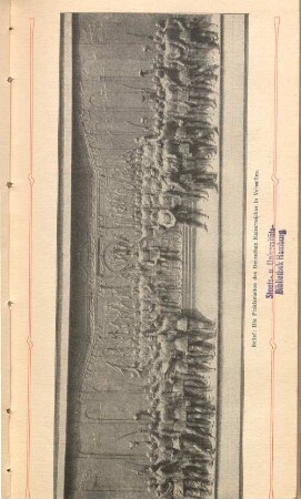 Relief: Die Proklamation des Deutschen Kaiserreiches in Versailles.