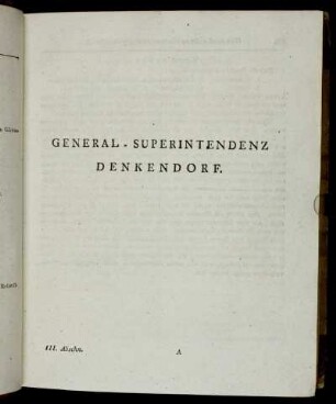 General - Superintendenz Denkendorf.