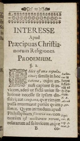 Interesse Apud Praecipuas Christianorum Religiones. Prooemium
