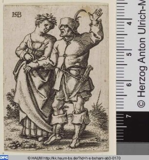 Nach links gehendes Bauernpaar