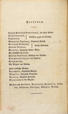 Shakspeare's dramatische Werke, 5. Coriolanus. Julius Cäsar. Antonius und Cleopatra. Maaß für Maaß