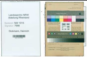 Entnazifizierung Heinrich Dickmann , geb. 26.12.1894 (Kaufmaennischer Angestellter)
