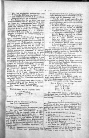 In nicht öffendlicher Sitzung (17), 20. Januar 1909