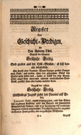 Lait- und Schröck-Stern Das ist: Geschicht-Predigen : In sich haltend: Theils Folg- theils Haß-würdige Lebens-Thaten, Hervorgegeben, Und in siben Theil abgesonderet ; samt beygesetzten Achten Theil Der Zwölff Exhortationen Oder Ermahnungs-Reden Vom guten Tod ... Unter dem Titul: Seel. Lebens-Beschluß. 2