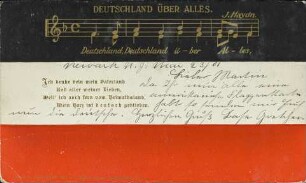 Deutschland über alles. - Ich denke dein mein Vaterland [...]