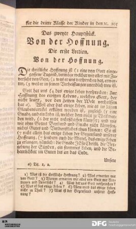 Das zweyte Hauptstück. Von der Hoffnung.